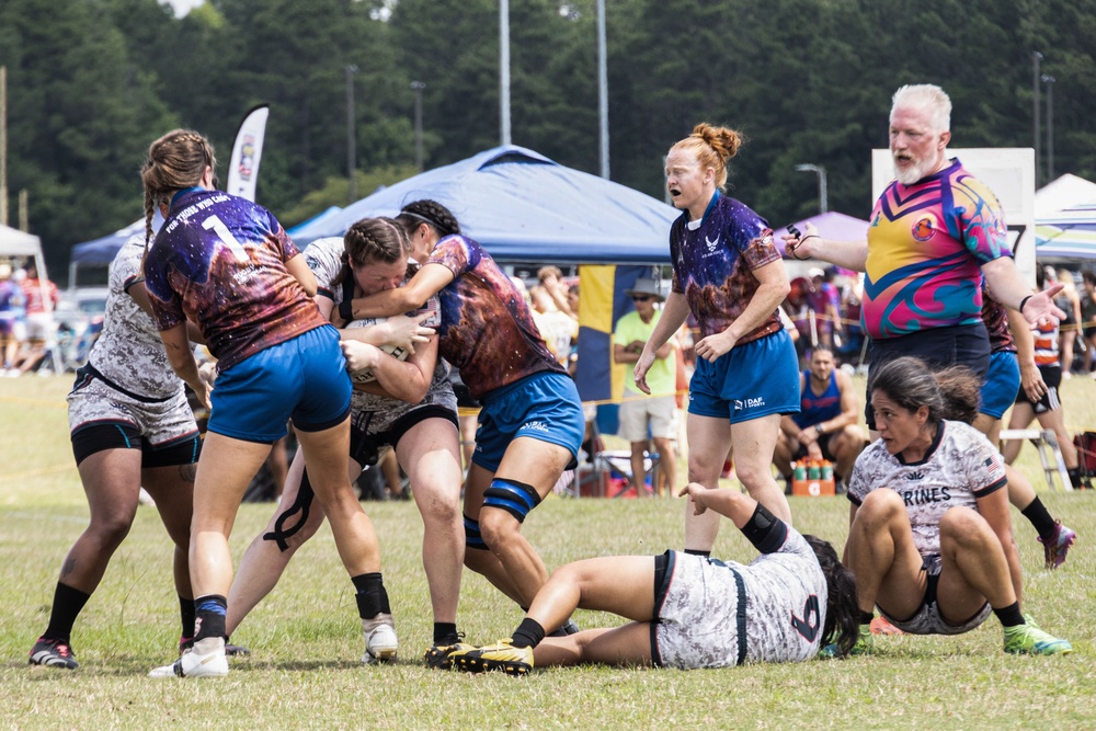 2023 All-Marine Women’s Rugby Team play during the 2023 Armed Forces Championship