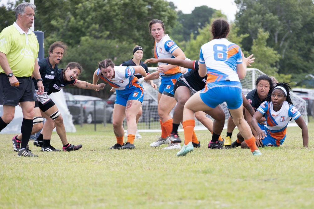 2023 All-Marine Women’s Rugby Team play during the 2023 Armed Forces Championship