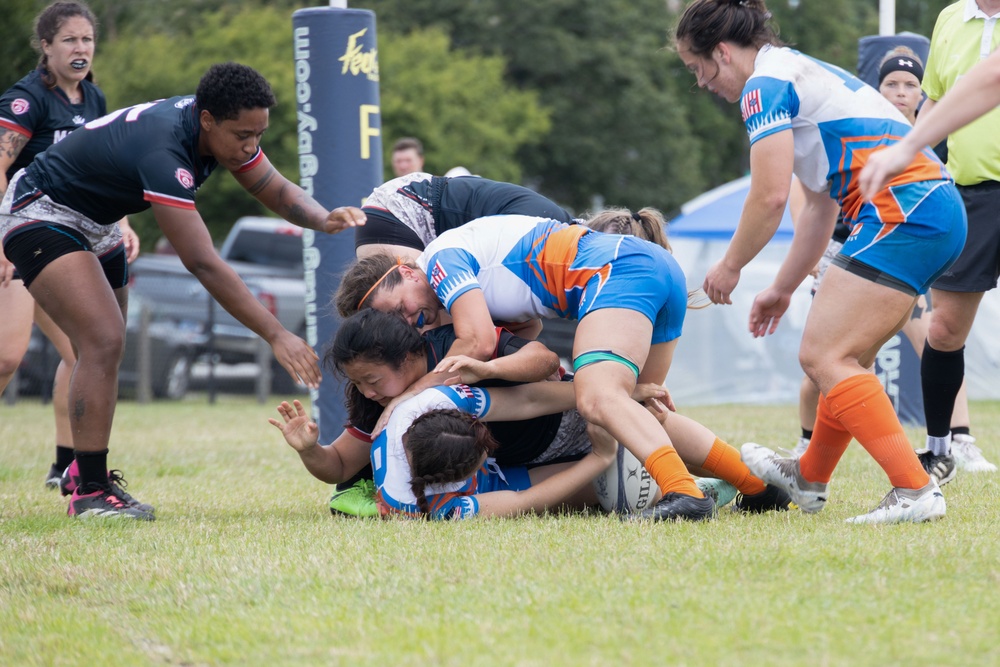 2023 All-Marine Women’s Rugby Team play during the 2023 Armed Forces Championship