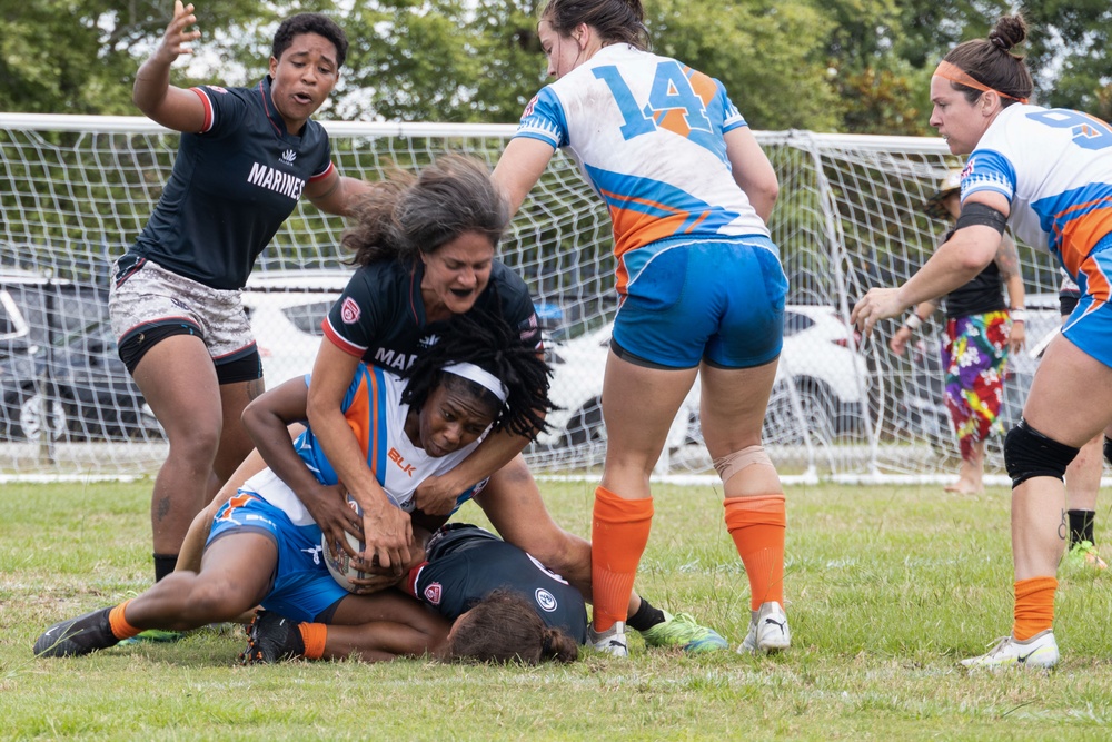 2023 All-Marine Women’s Rugby Team play during the 2023 Armed Forces Championship