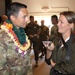 Lt. Col. and Mrs. Cronin greeted guests as they arrive to the Pōhakuloa Training Area Change of Command Ceremony June 28, 2023
