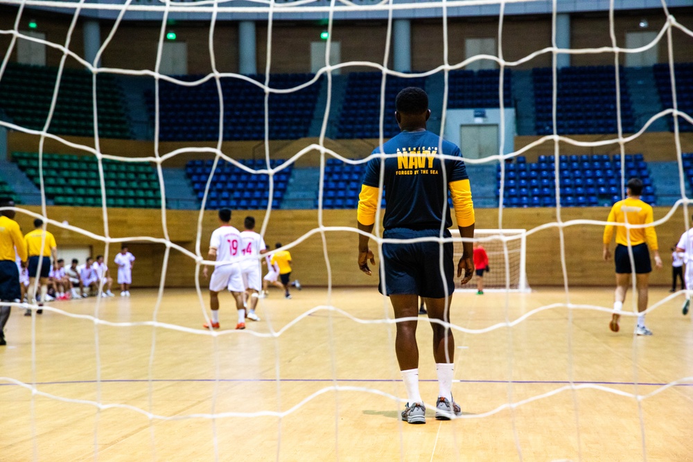 U.S. Navy Sailors compete in Soccer Match against Vietnamese soccer players