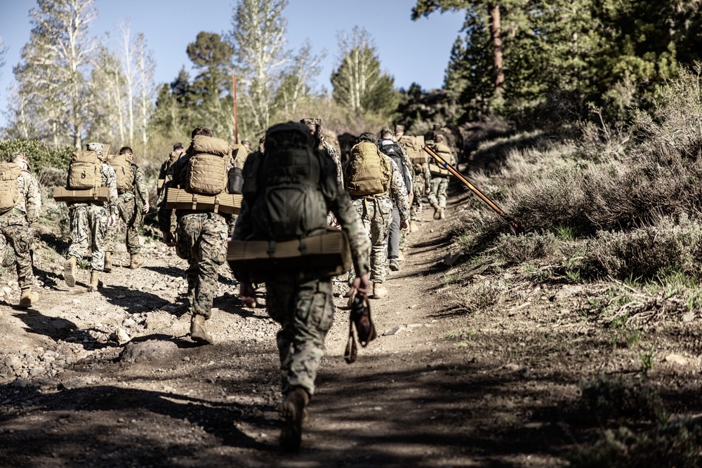 U.S. Marines with 4th Marine Division conduct a tactical exercise during mountain exercise 4-23