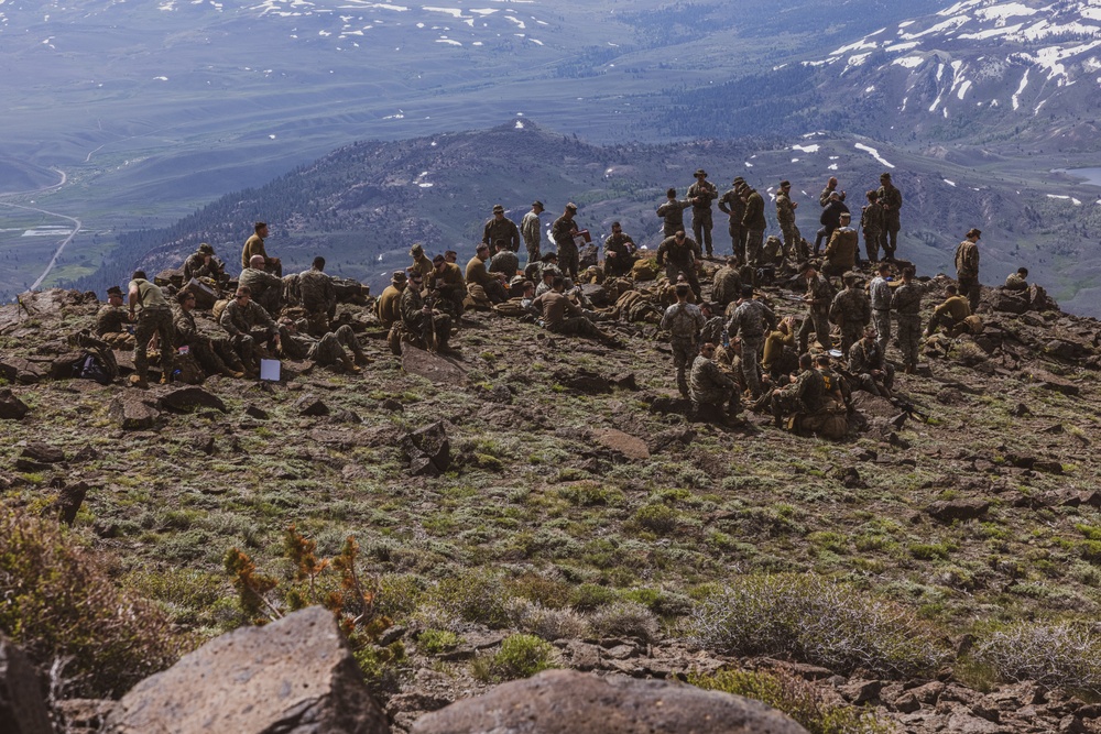 U.S. Marines with 4th Marine Division conduct a tactical exercise during mountain exercise 4-23