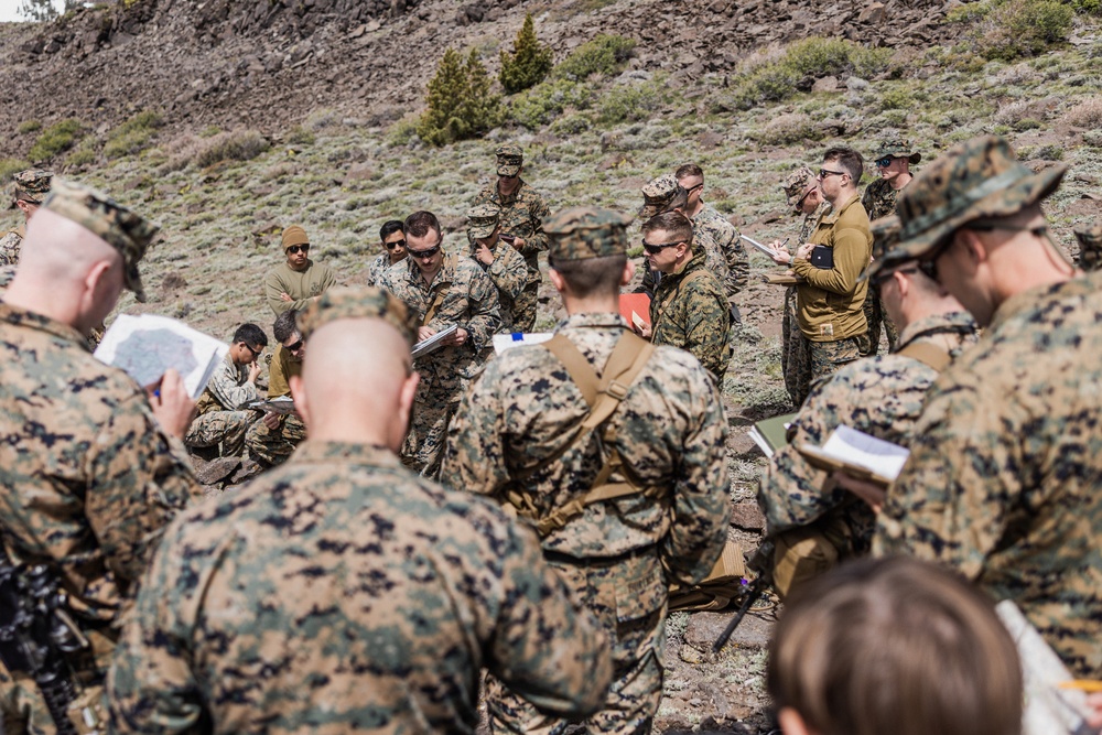 U.S. Marines with 4th Marine Division conduct a tactical exercise during mountain exercise 4-23