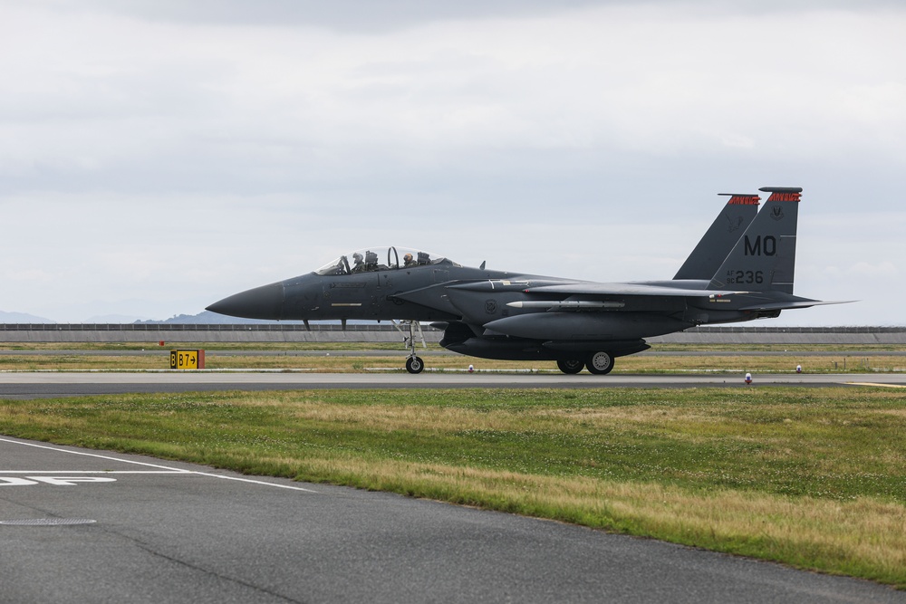 U.S. Air Force F-15E's Arrive at Marine Corps Air Station Iwakuni