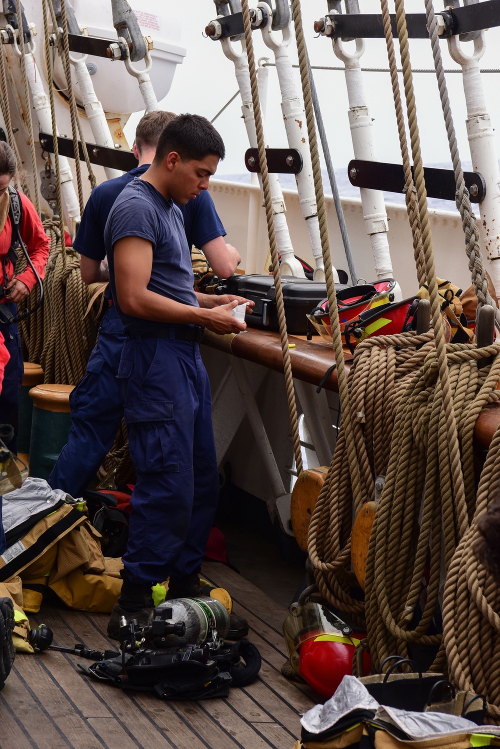 USCGC Eagle damage control training