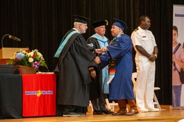 Gunnery Sgt. Paul B. Alejo Jr. recognized at the Joint Collegiate Graduation and Recognition Ceremony