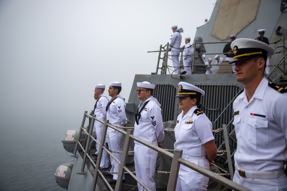 USS Oscar Austin Arrives in Eastport, ME for Independence Day Celebrations