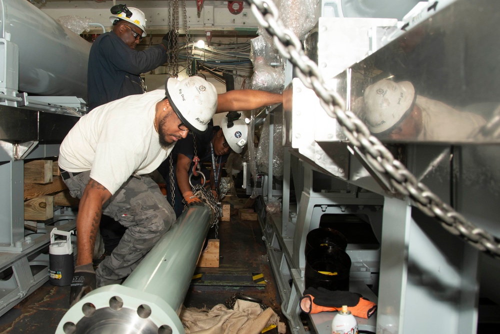 Contractors working onboard John C. Stennis