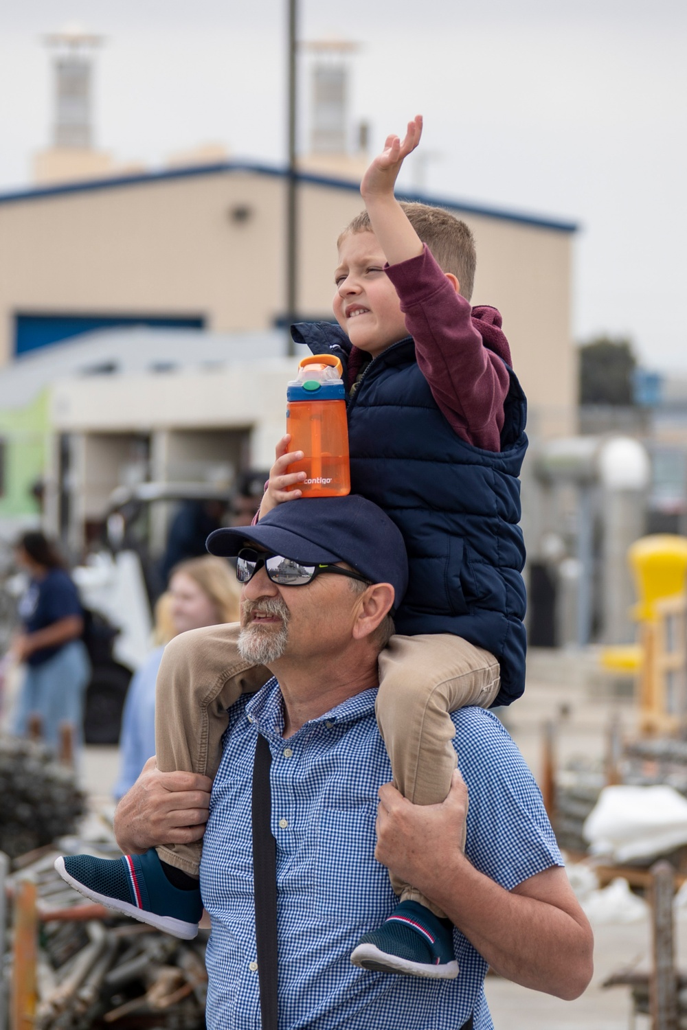 Family Members Wave to Returning USS Decatur Sailors