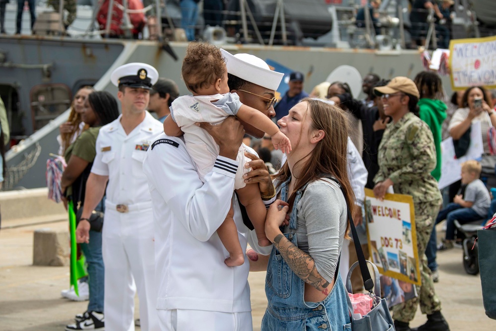 USS Decatur Sailor Greets Family After Returning from Deployment