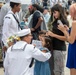 USS Decatur Sailor Greets Children After Returning from Deployment