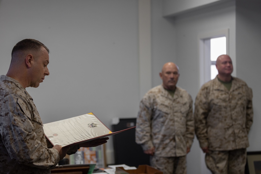 U.S. Marine Corps Lt. Col. David M. Blankenship honorably retires after 20 years of service