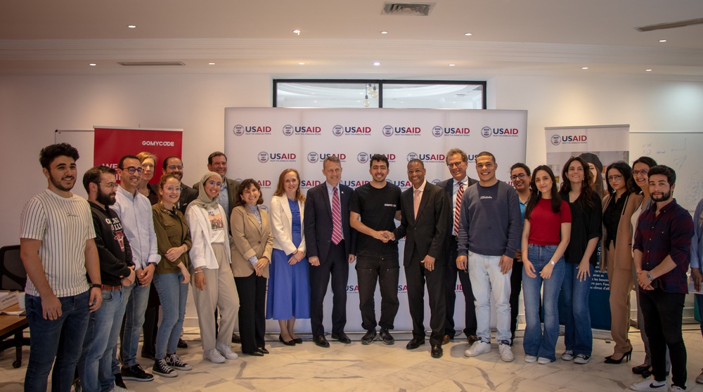 Group Photo at GoMyCode during the USAID Officials’ Visit to Tunisia