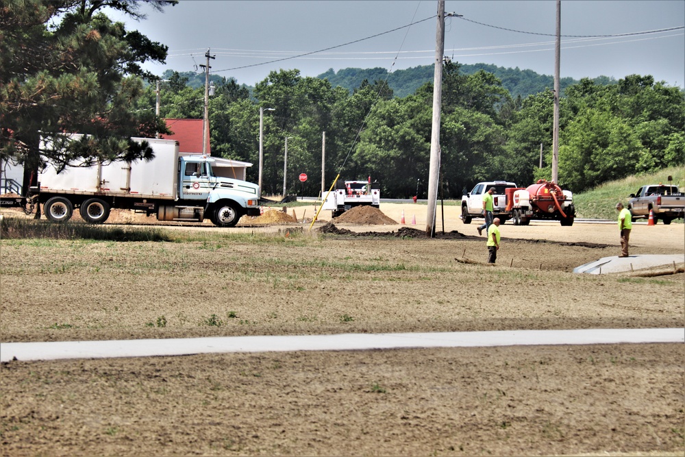 As of early July ’23, grading project continues at McCoy, additional paving still to be done