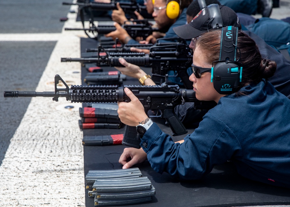 Sailors Aboard USS John Finn (DDG 113) Conduct Small-Arms Re-Qualifications