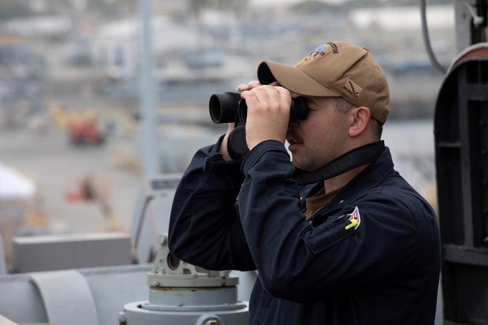 USS Princeton Sailor Stands Watch