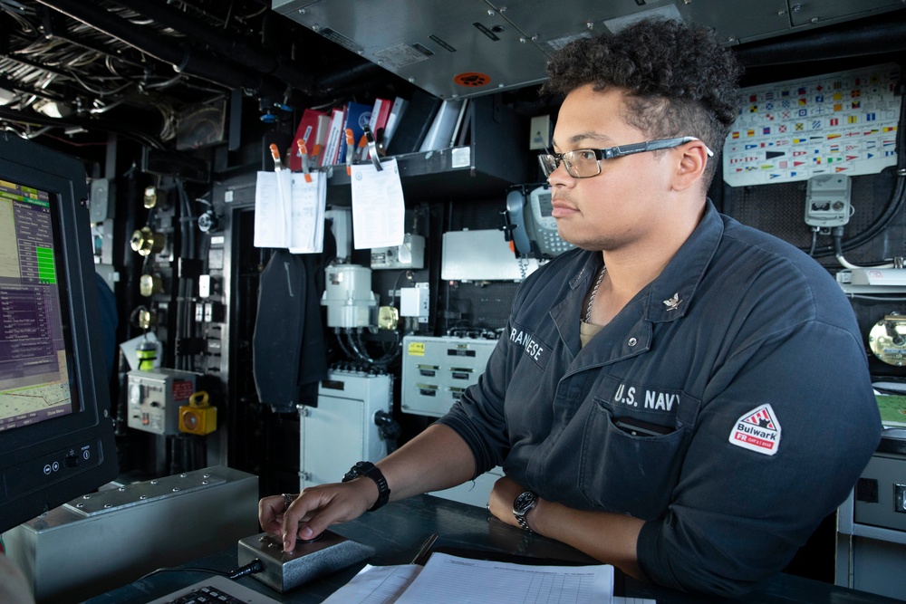 USS Princeton Sailor Stands Watch