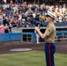 Lt. Col. Brian Cavanaugh and Marines from MARFORCOM participate in Norfolk Tides' &quot;Marine Night&quot; at Harbor Park