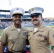 Lt. Col. Brian Cavanaugh and Marines from MARFORCOM participate in Norfolk Tides' &quot;Marine Night&quot; at Harbor Park