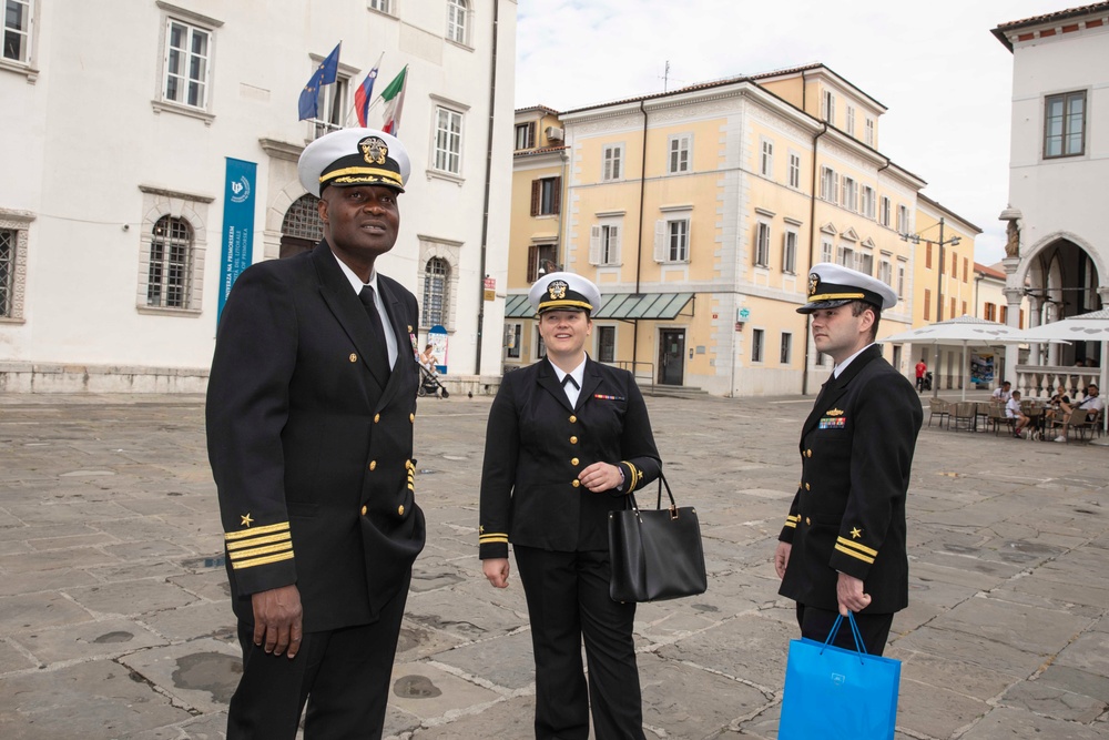 USS Normandy Conducts Office Calls in Koper, Slovenia