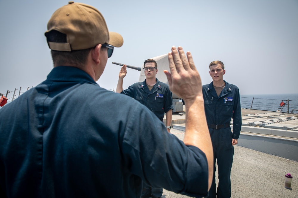 McFaul Conducts a Re-Enlistment Ceremony