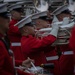 Marines with “The Commandant’s Own,” U.S. Marine Drum &amp; Bugle Corps, perform at the Beanpot Invitational in Lynn, Ma.