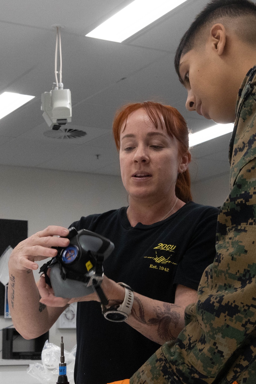 U.S. Marines and Australian Airmen Maintain Joint Strike Fighter Equipment together