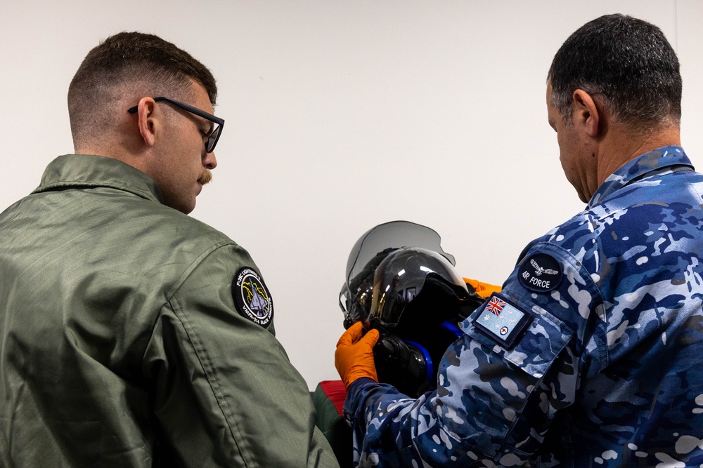 U.S. Marines and Australian Airmen Maintain Joint Strike Fighter Equipment together