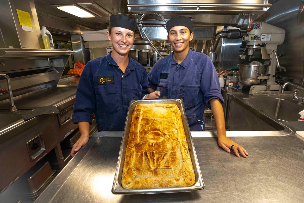 Royal New Zealand Navy Chefs Prepare Meal Aboard U.S. Coast Guard Cutter Stratton