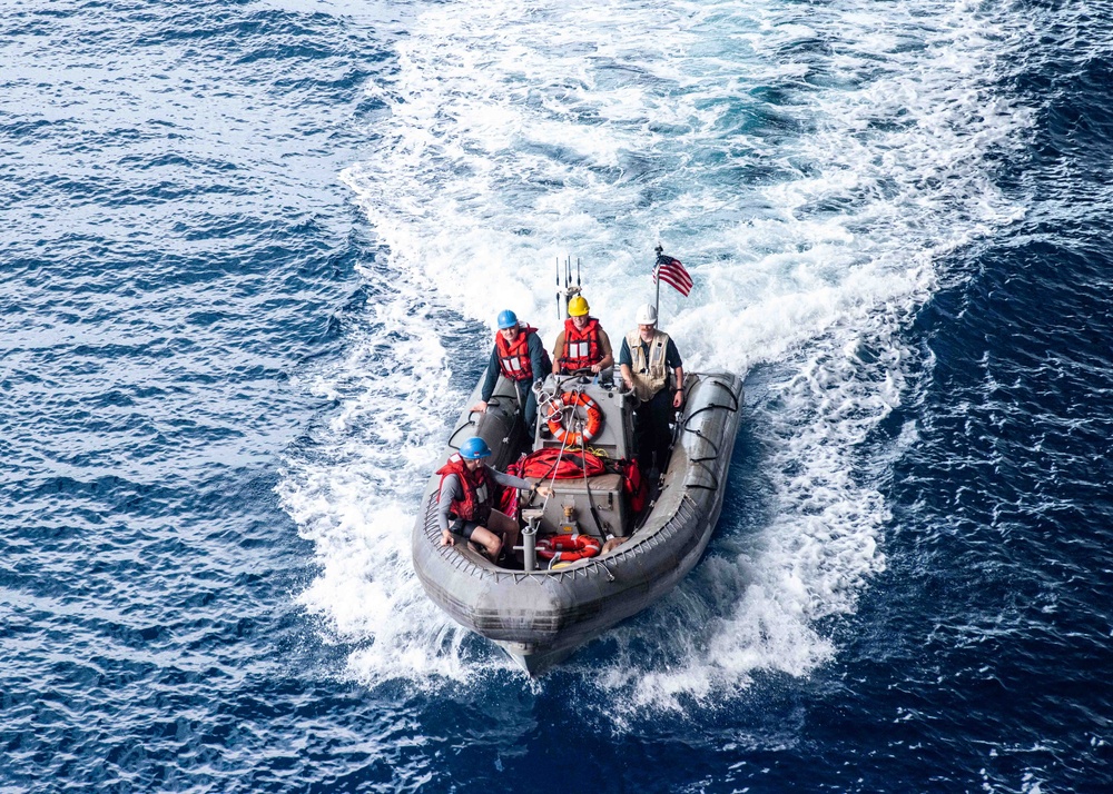 USS Ronald Reagan (CVN 76) Sailors conduct small boat operations training