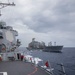 USS Rafael Peralta (DDG 115) conducts a replenishment-at-sea with the Military Sealift Command fleet replenishment oiler USNS Rappahannock (T-AO 204)