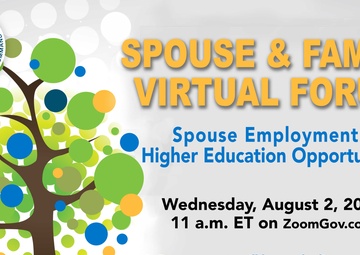 Spouse employment, higher education family forum set for Aug. 2