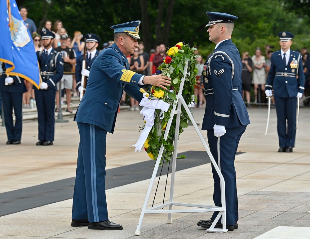 Romania Lt. Gen. Pană wreath laying at the Tomb of the Unknown Soldier