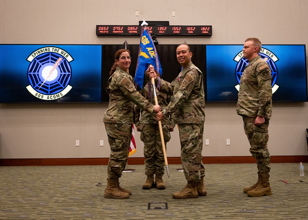 609th Air Communications Squadron conducts a change of command ceremony