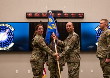 609th Air Communications Squadron conducts a change of command ceremony