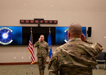 609th Air Communications Squadron conducts a change of command ceremony
