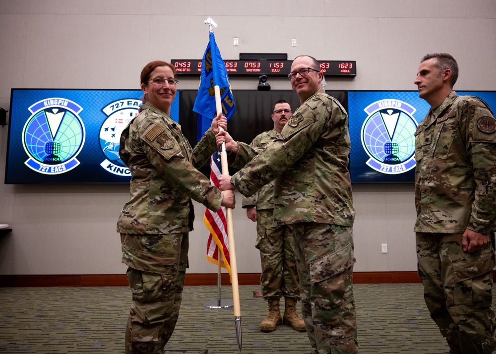 727th Expeditionary Air Control Squadron &quot;Kingpin&quot; conducts change of command ceremony