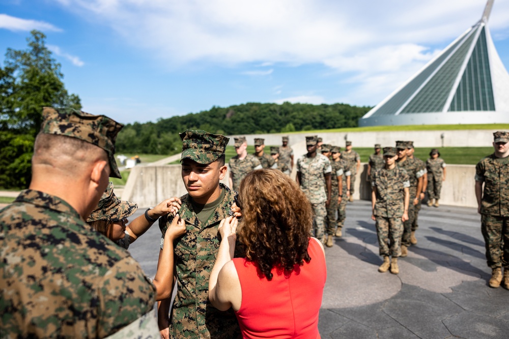 U.S. Marine husband and wife are promoted to sergeant per the Commandants Retention Program