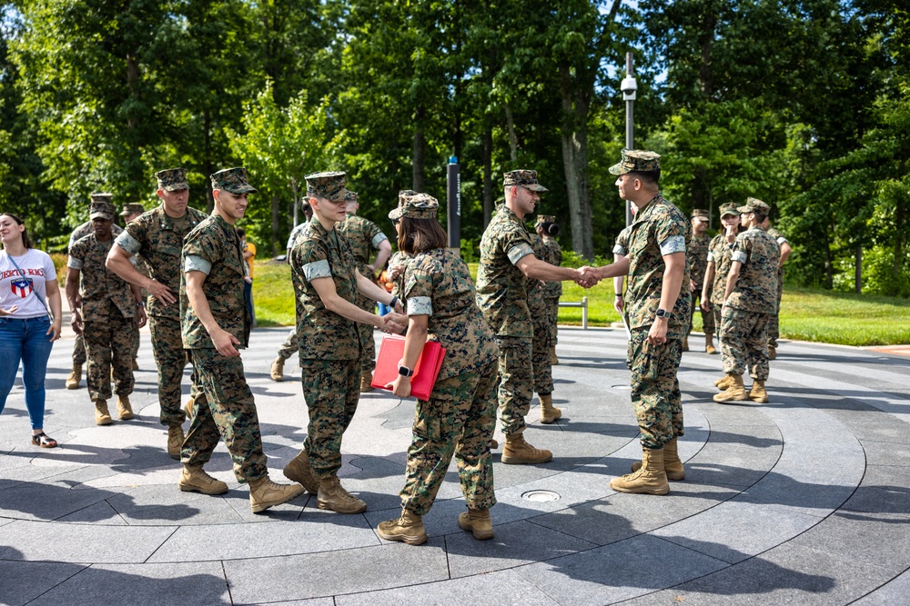 U.S. Marine husband and wife are promoted to sergeant per the Commandants Retention Program