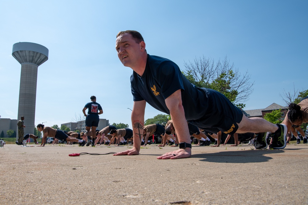 Recruits physically train at Recruit Training Command