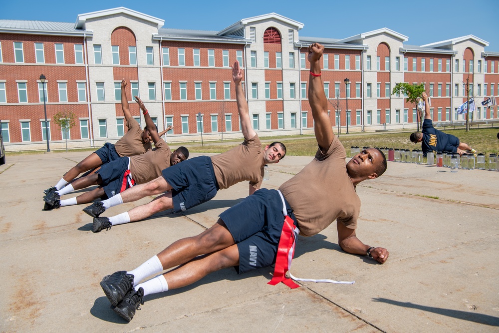 Recruits physically train at Recruit Training Command