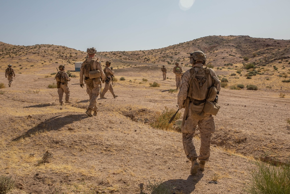 U.S. Marines conduct squad maneuver drills during Intrepid Maven 23.4