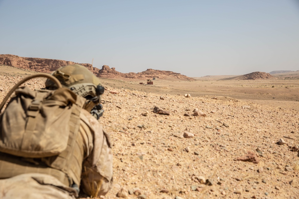 U.S. Marines conduct squad maneuver drills during Intrepid Maven 23.4