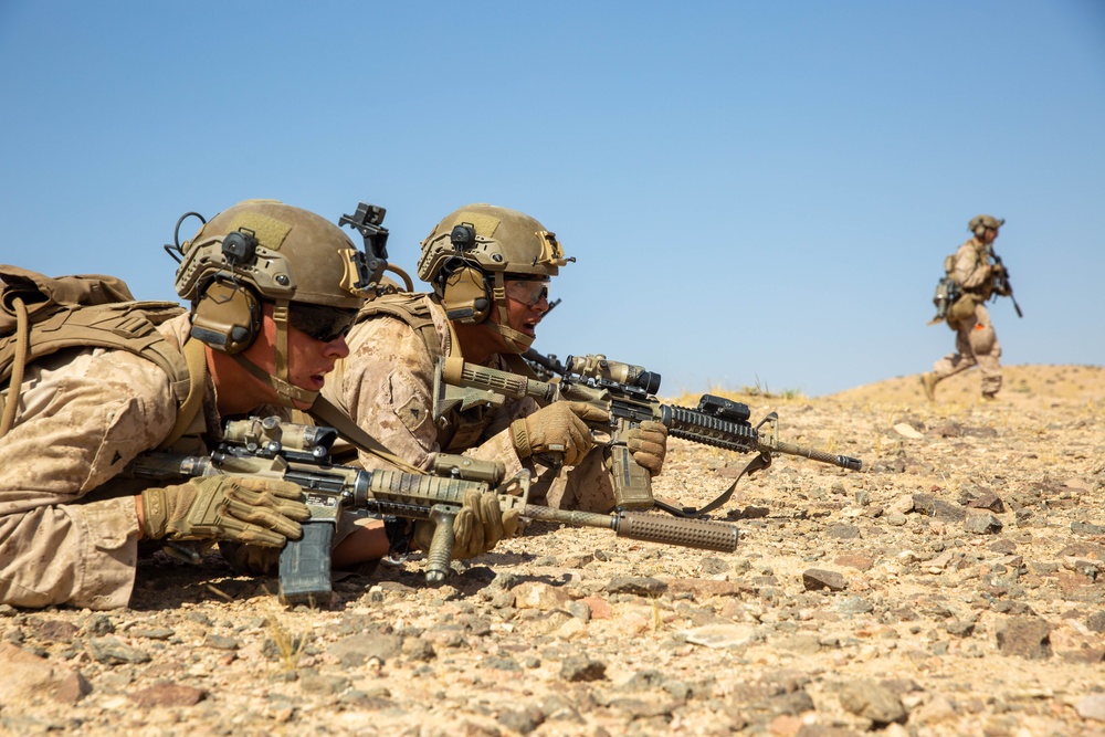 U.S. Marines conduct squad maneuver drills during Intrepid Maven 23.4