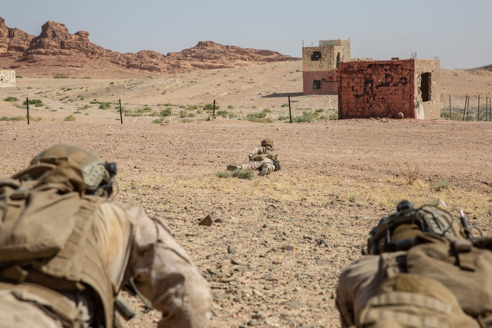 U.S. Marines conduct squad maneuver drills during Intrepid Maven 23.4