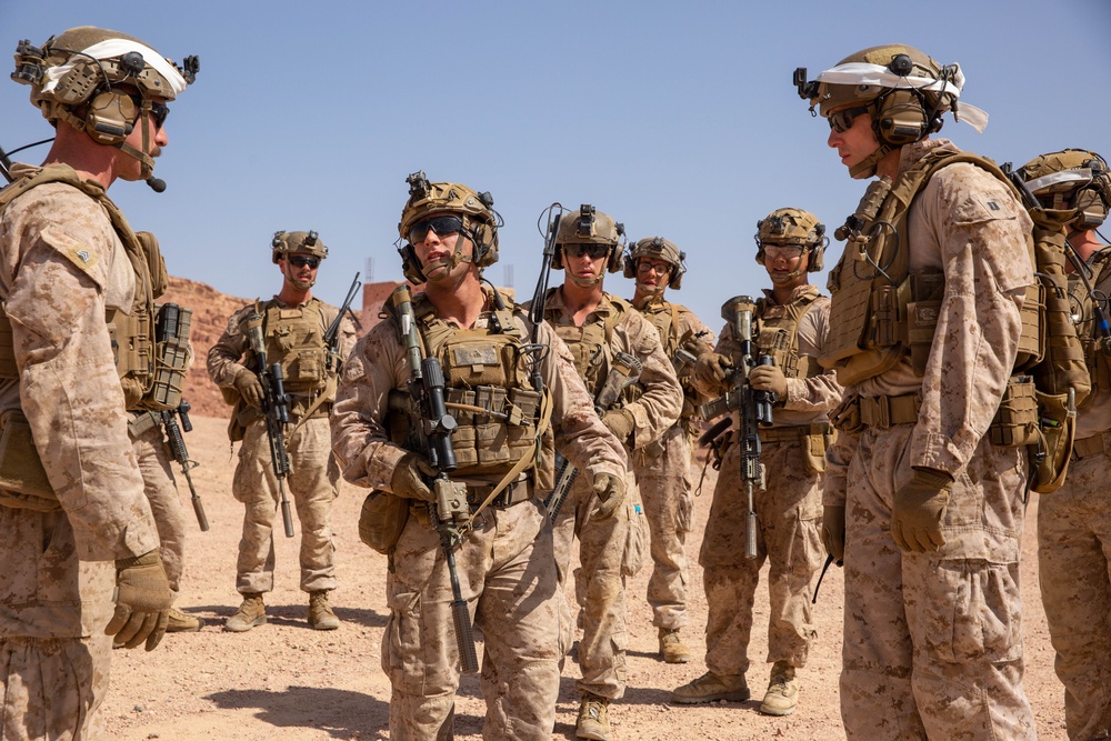 U.S. Marines conduct squad maneuver drills during Intrepid Maven 23.4