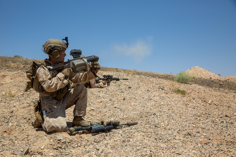 U.S. Marines conduct squad maneuver drills during Intrepid Maven 23.4