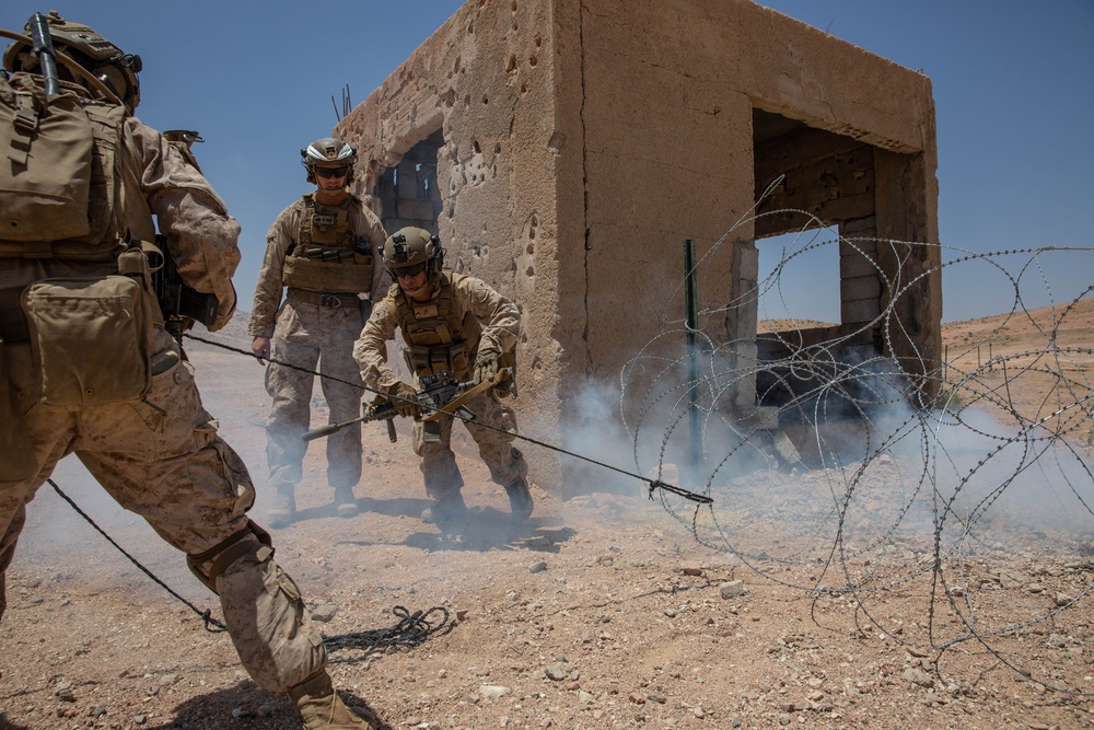 U.S. Marines conduct squad maneuver drills during Intrepid Maven 23.4